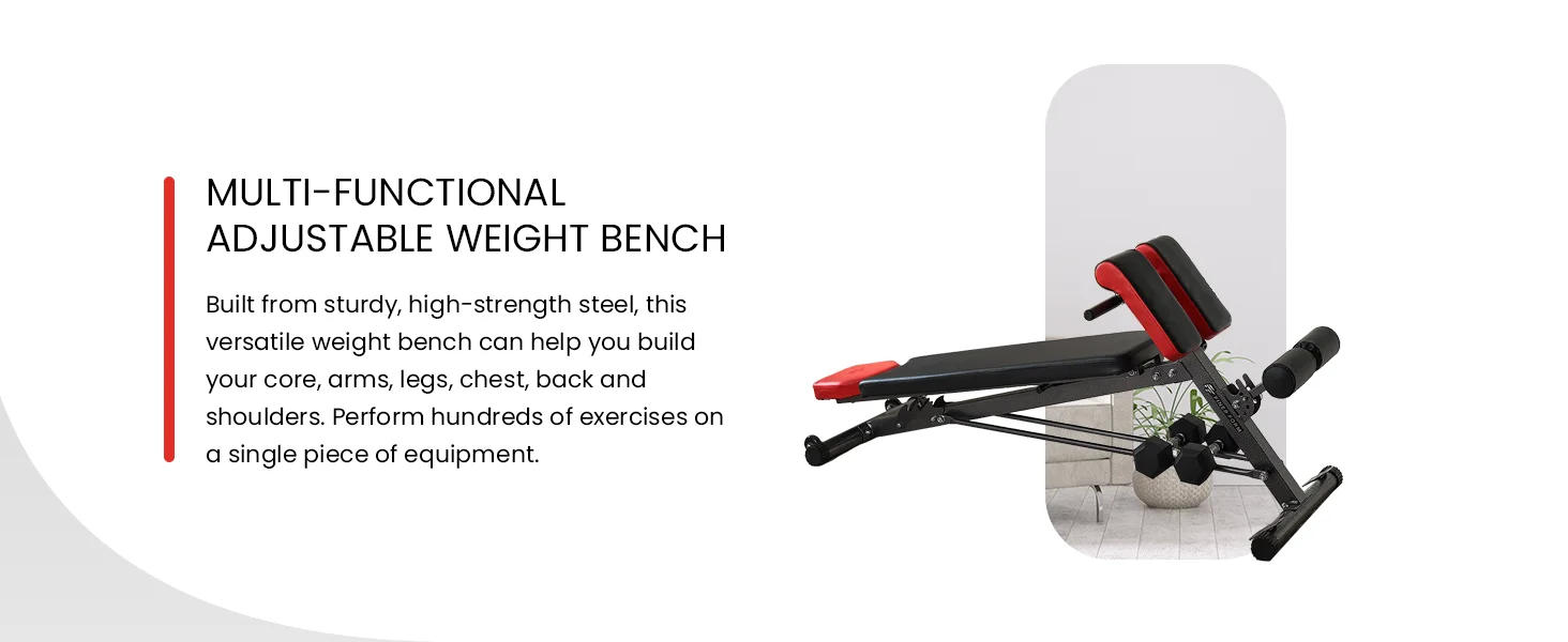 Description Picture 4 of itemForm Multi-functional Adjustable Weight Bench with Free Workout Chart. Adjust to Hyper Back Extension, Roman Chair, Ab Sit Up Be