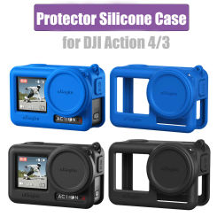Silicone Case Cover for DJI Osmo Action 4 3 Silicone Protective Case with Camera Lens Cover for DJI Action 4 Accessory