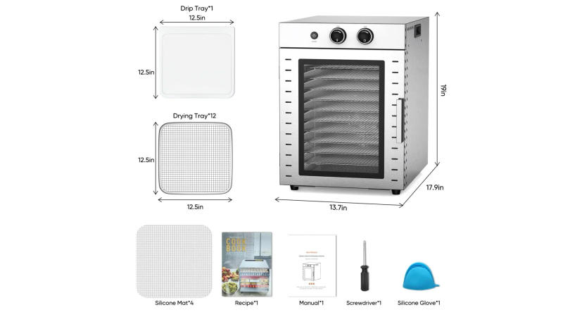 Description Picture 3 of itemNew 12 Layer Dryer Fruit Machine Dehydrator Household Double Knob Timing Suitable For Food And Dried Meat Fruits And Vegetables