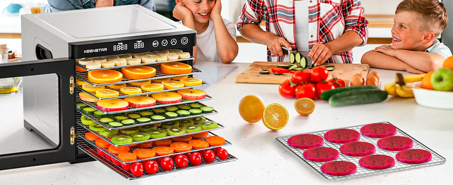 Description Picture 3 of itemDehydrator for Jerky 1000W, 165℉ Temperature Control, 9 Stainless Steel Trays, 8.7ft² Drying Space, 48H Timer, Dryer Machine for