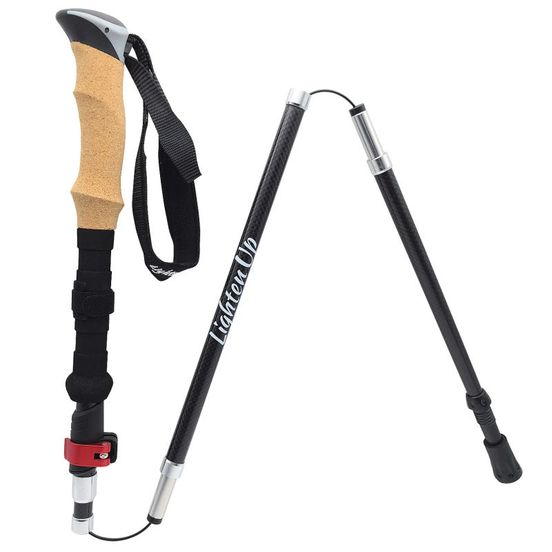 Description Picture 5 of item1/2PCS 240g Carbon Fiber Trekking Poles Ultralight Folding Hiking Nordic Walking Stick Quick Flip-Lock Foldable Telescopic Crutc