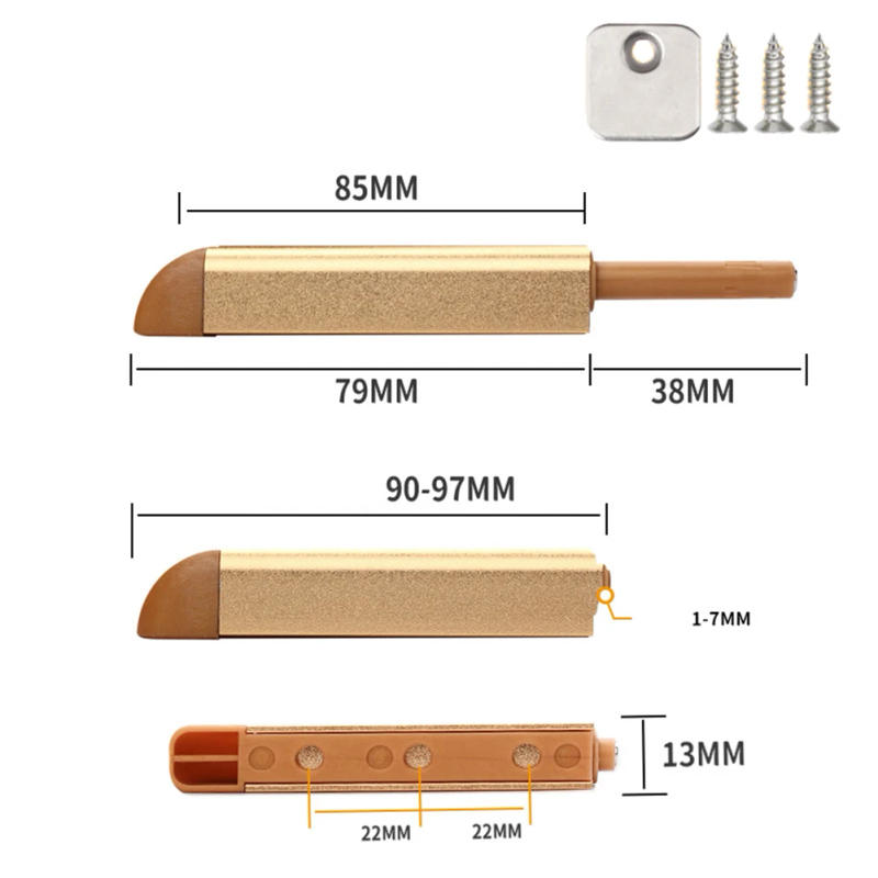 Description Picture 4 of itemCabinet Door Catch Cabinet Hinge Furniture Household Aluminum Alloy Household Doors Rebound Device Securely Closed