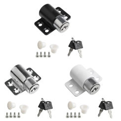 C7AD White Sliding Door and Window Universal Lock Set Sliding Yard Security Lock with Key-Home Office Child Safety Lock