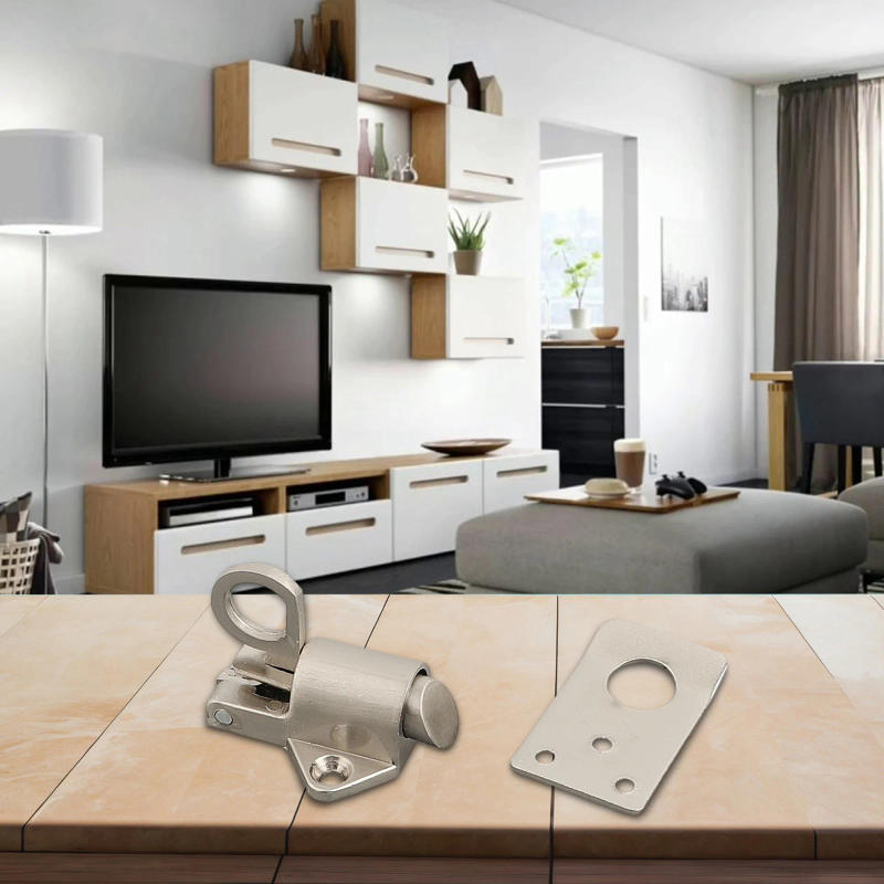 Description Picture 4 of itemDurable High Quality Door Lock Bolt Lock Self-closing Silver Simple Spring Spring Latch Thickened Wear-resistant