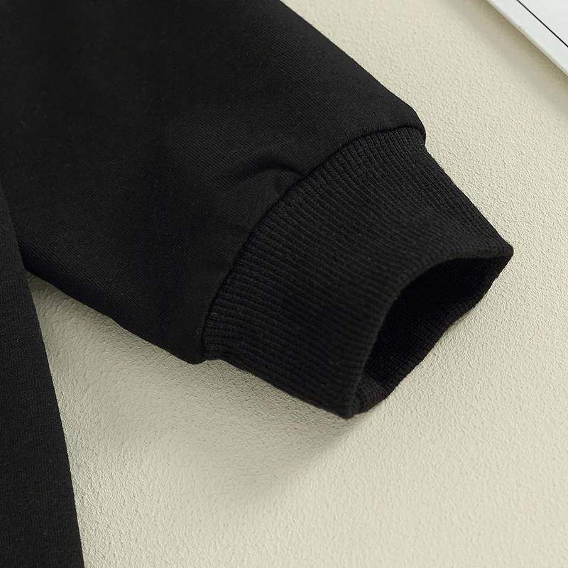 Description Picture 6 of itemToddler Boy Fall Clothes Contrast Color Letter Print Long Sleeve Pullover Elastic Waist Pants 2Pcs Outfit