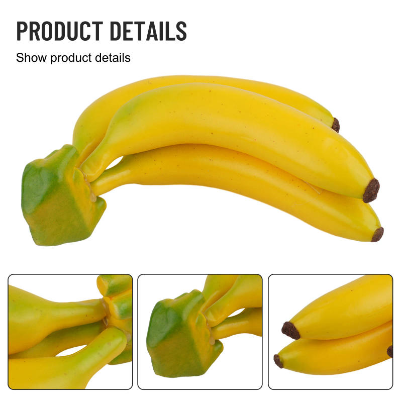 Description Picture 6 of itemArtificial Banana Simulation Fruit Model Photo Prop Fake Banana Plastic Banana Funny Toys Fruit Shop Display Ornament Home Decor