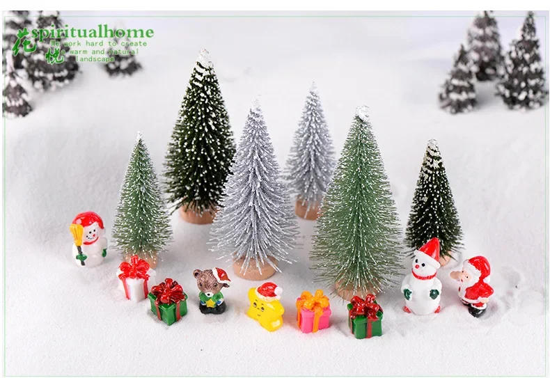 Description Picture 6 of itemNEW 1Pcs Miniature Christmas Tree Small Artificial Sisal Snow Landscape Architecture Trees for Christmas Crafts Tabletop Decor