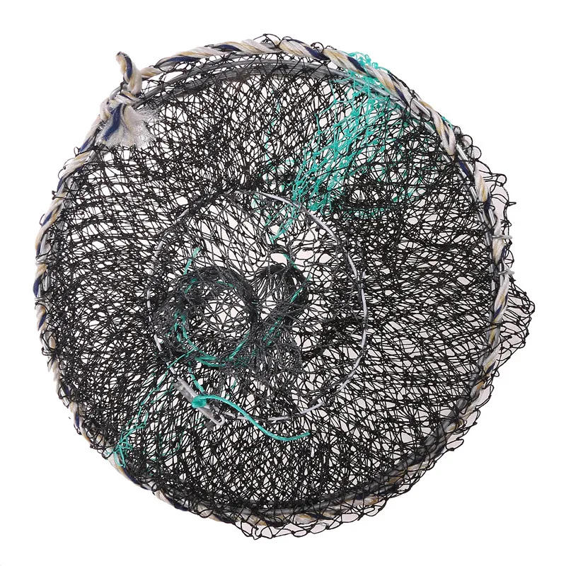 Description Picture 6 of itemFishing Net Crab Crayfish Lobster Catcher Pot Trap Eel Live Bait Woven Loop Rope With Black Foldable Portable Fishing Net