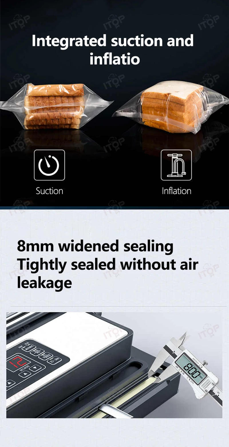 Description Picture 3 of itemITOP VPM 42cm Commercial Vacuum Sealer 24-hour Continuous Work with Inflation Feature 3 Pumps 90KPA Vacuum Packaging Machine