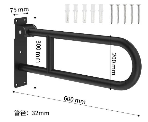 Description Picture 5 of itemToilet Swing Up Support Bar, 304 Stainless Steel Rail, Safety Grab Bar