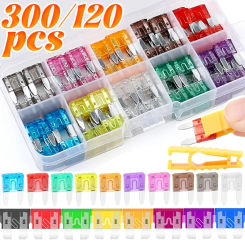 Car Fuse Assortment Kit Car RV Truck Motorcycle Fuses Box Standard Blade Fuse Insert Aluminum Pin Repair Parts 2A 3A 25A 30A 35A