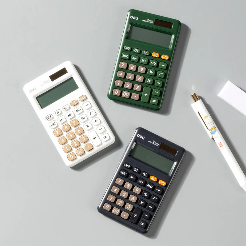 Description Picture 3 of item12 Digits Mini Portable Calculator with Large LCD Display & Sensitive Button Standard Function Calculator for Office Home School