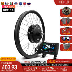 MXUS Brand Electric Bike Conversion Kit 72V 3000W 3.0Tyre Brushless Rear Hub Motor Wheel For Ebike Hub Motor Kit 20-29Inch 700C