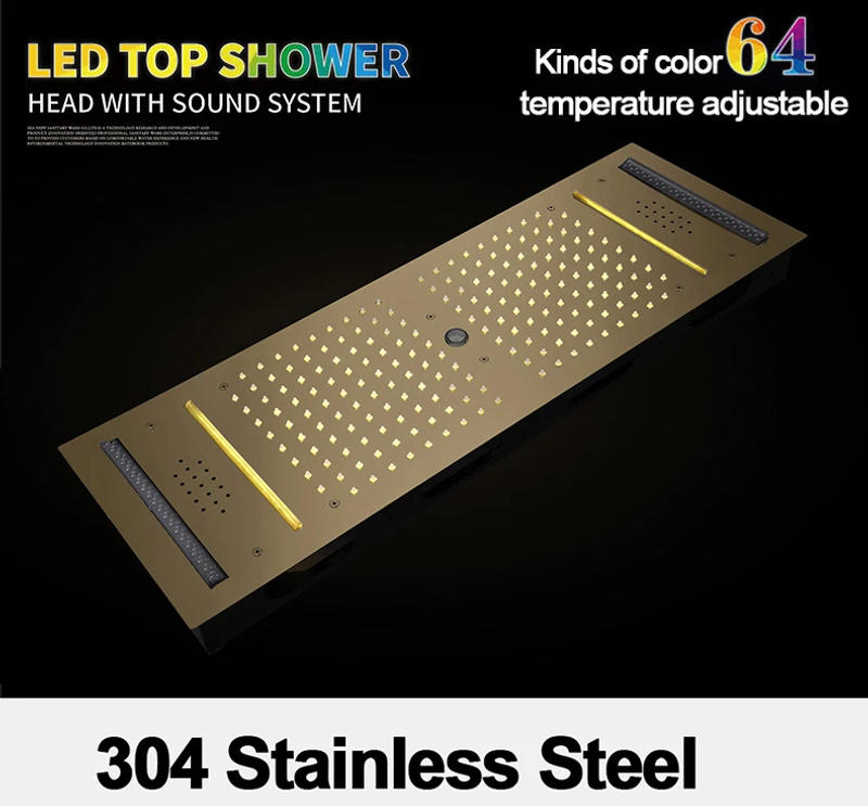 Description Picture 4 of itemQlonn 35*12 Inch Rain Shower Head Set Bathroom 6 Function Shower Faucet Large Flow Concealed Thermostatic Mixer Bath Accessories