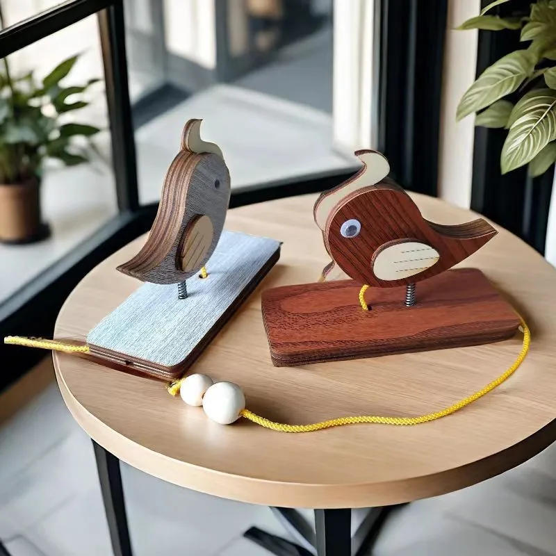 Description Picture 4 of itemFigurines  Miniatures Woodpecker Doorbell Drag Knocking Decorative Pendant B&B Creative Ornaments Toys Home Handmade Doorbell