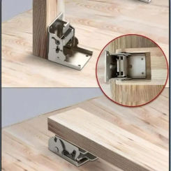 90 Degrees Self-Locking Folding Hinge Anti-Corrosion Invisible Connector Universal Furniture Leg Self-Locking Folding Chain