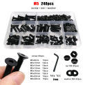 M2 M2.5 M3 M4 M5 M6 M8 Black Grade 10.9 Steel Allen Hexagon Hex Socket Flat Countersunk Head Screw Bolt Nut Washer Set Kit Box