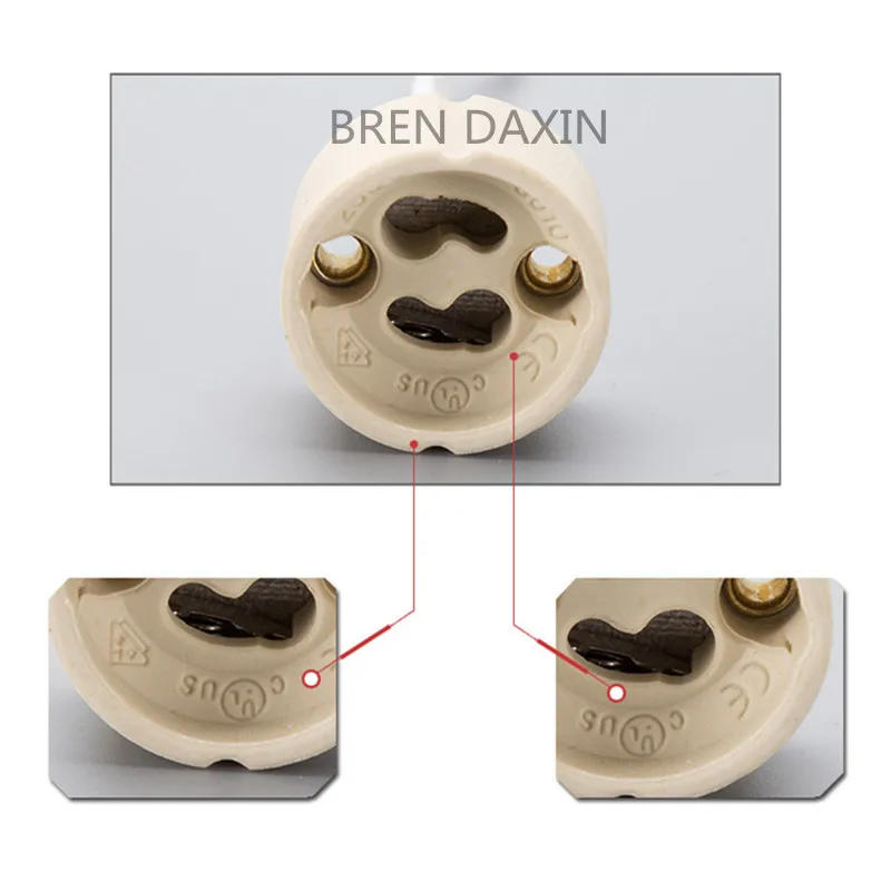 Description Picture 6 of item10pcs GU10 Socket for Halogen Ceramic Lamp Base Cable Connector under Lamp Base Light Track Light Indoor Lighting