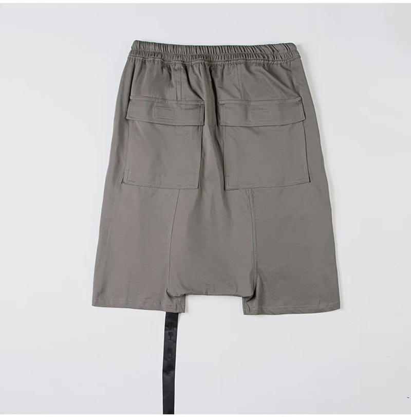 Description Picture 3 of itemHKSH Summer Spring Men's Tide Streetwear Letter Ribbon Shorts Half Length Pants Chic Cotton Fashion Punk Capris Darkwear HK2028