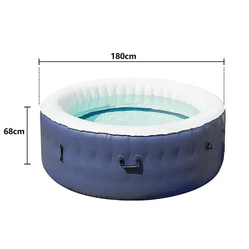 Description Picture 2 of itemRound Hydromassage Bath Household Bathtubs Whirlpool Inflatable Folding Adult Portable Bathtub Whirlpool Massage Bathtub