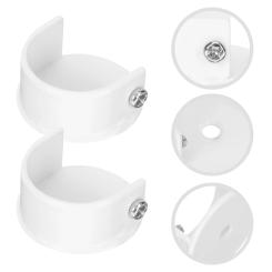 2 Pcs Curtain Pole Bracketss Curtain Rod Accessories Holder for Curtains Pole End Bar Counter Shower Alloy White Closet Socket