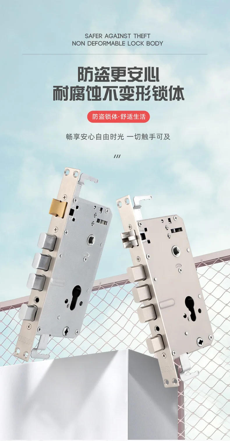 Description Picture 2 of item6068 Stainless Steel Lock Body Fingerprint Intelligent Lock Body Dual Fast Dual Active Anti Jamming King Lock Body