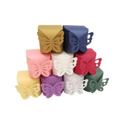 50pcs Butterfly Wedding Candy Box Gift Box White Gold Green Beige Pink Red Purple Navy Blue favor favour Boxes birthday party
