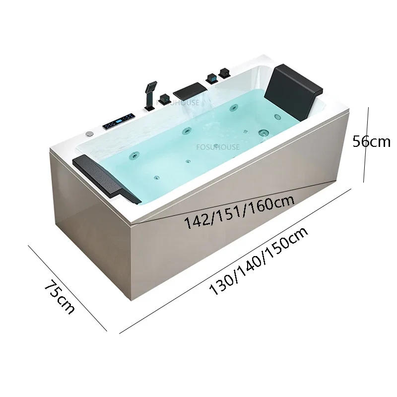 Description Picture 2 of itemUpscale Acrylic Bathtubs Household Bathroom Fixture Adult Whirlpool Outdoor Bathtub Creative Shower Integrated Massage Bathtub
