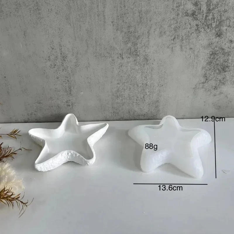 Description Picture 2 of itemStarfish Leaf Scented Candle Holder Silicone Mold Storage Tray Mold DIY Plate Dish Cement Concrete Plaster Mold Craft Decoration
