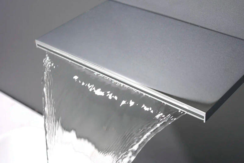 Description Picture 3 of itemSilver In-wall Embedded Concealed Bathtub Faucet, Waterfall Spout, Made of Solid Copper, Hot and Cold Switch GN906TB