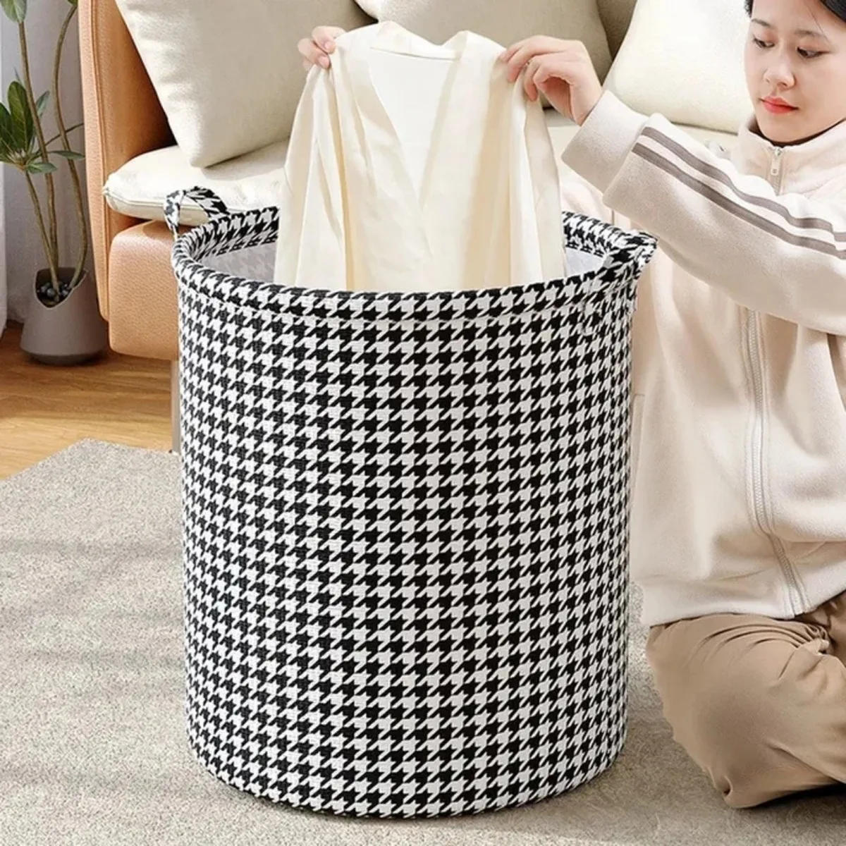 Description Picture 3 of itemFoldable Round Dirty Clothes Laundry Basket Children Toys Household Storage Bag Dormitory Waterproof Large Capacity Organizers