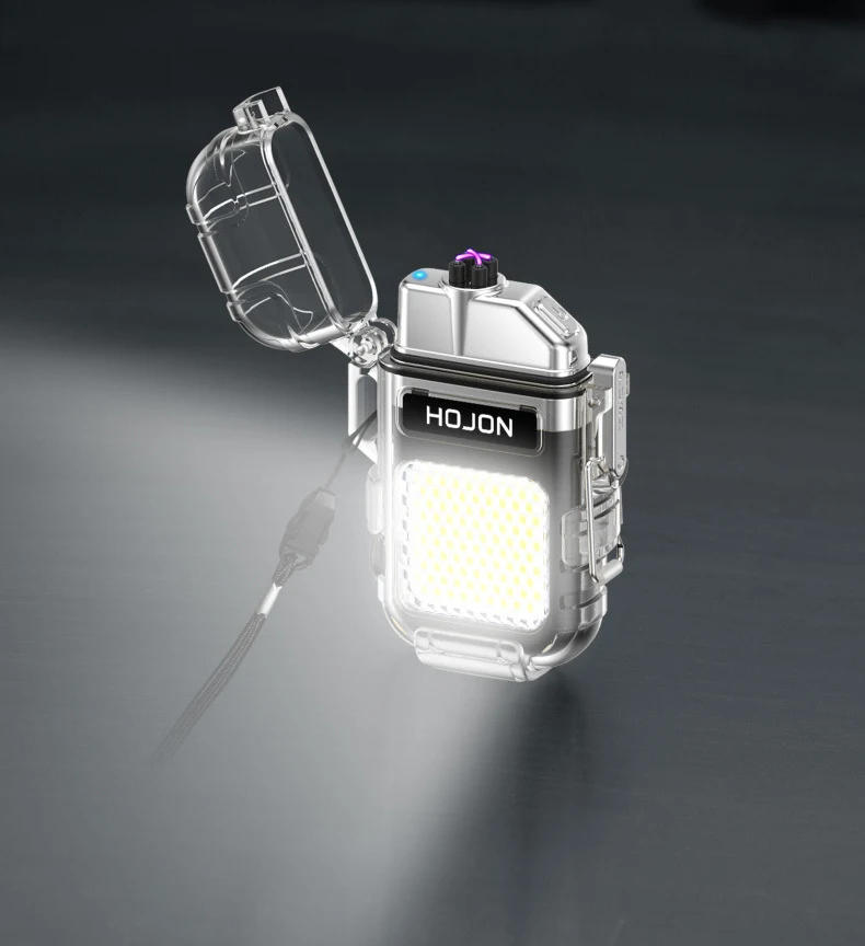 Description Picture 2 of itemLuminous Transparent Waterproof Lighter Plasma Double Arc Windproof Lighter USB Rechargeable Lighter Outdoor Camping Gift