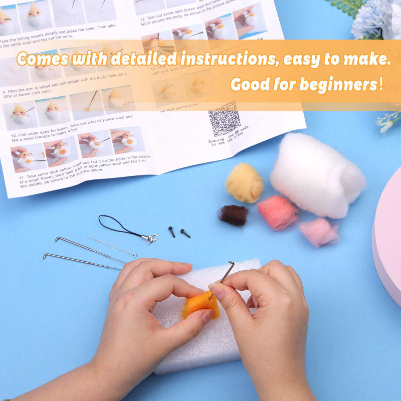 Description Picture 6 of itemAnimal Needle Felting Supplies Kits with Tools Needle Felting Kit Doll Making Supplies for Beginners Adults