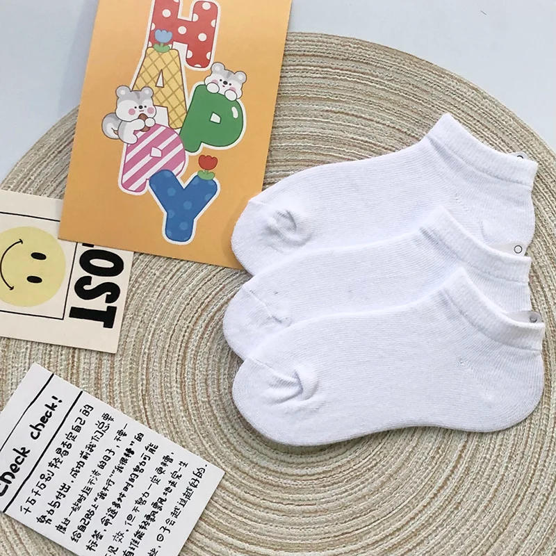 Description Picture 5 of itemChildren's Spring Summer Short Socks Pure Cotton Boys and Girls Baby Thin White Sports Breathable Socks 1-7 Years Old