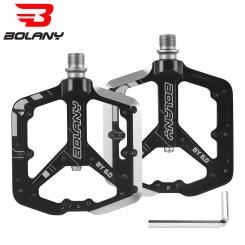 BOLANY 6.0 Aluminum Alloy Bicycle Pedal CNC Hollow Anti-slip 16 Nail MTB Pedal 3 Bearing Lubrication Pedal Bike Accessories