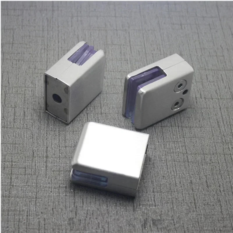 Description Picture 3 of item4Pcs Stainless Steel Square Clamp Holder Bracket Clip For Glass Shelf Handrails Silver