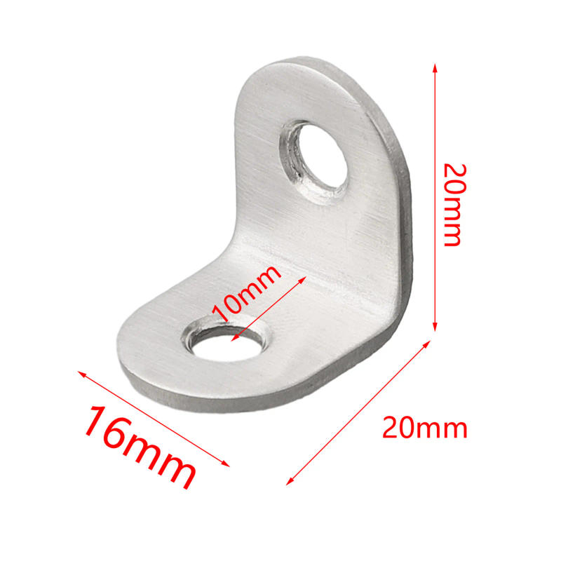 Description Picture 6 of item10* Stainless Stee L Bracket Corner Braces Joint Right Stainless Steel 90 Degree L Shape Corner Joint Brace Right Angle Bracket