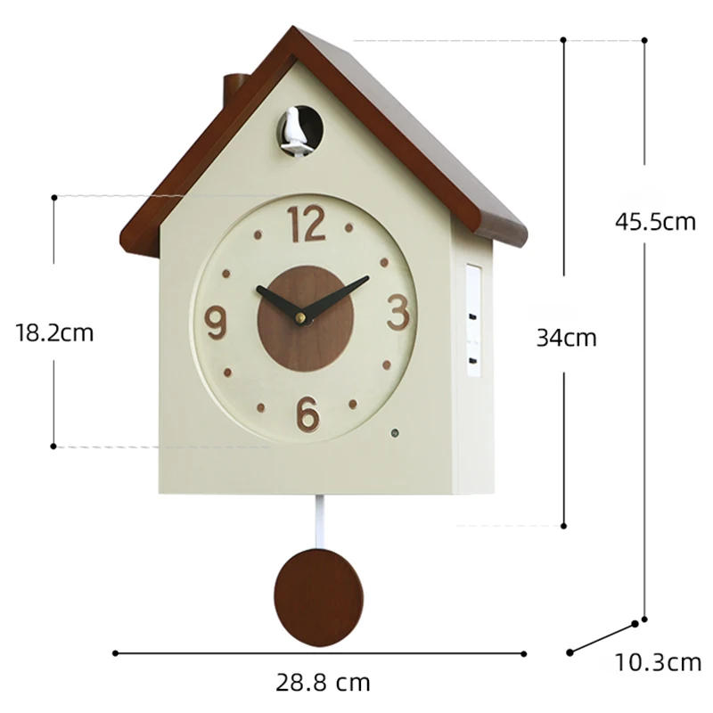 Description Picture 6 of itemSolid Wood Wall Clock Creative Cuckoo Living Room Decoration Clocks Modern Elegant Design Wall Clock Nordic Accessories Clocks