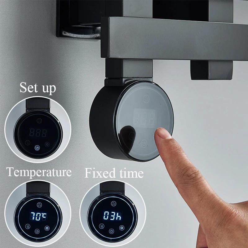 Description Picture 3 of itemThermostatic Electric Heated Towel Rail Bathroom Cloth Dryer Digital Display Rack For Bathrobe Touch Sensing Washcloth Warmer