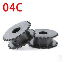 Fake Double Row Drive Sprocket Wheel Gear for 04C Roller Chain, 04C-2 Duplex Chain, 15 Teeth, 20 Teeth, 30 Teeth