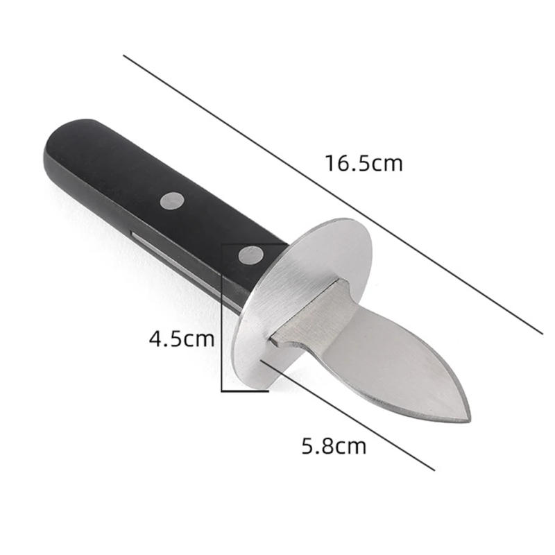Description Picture 4 of itemOyster Shucking Clamp,Stainless Steel Scallop Shell Shucking Cutter,Wood Seafood Opener Tool for Home Kitchen Barbecue Camping