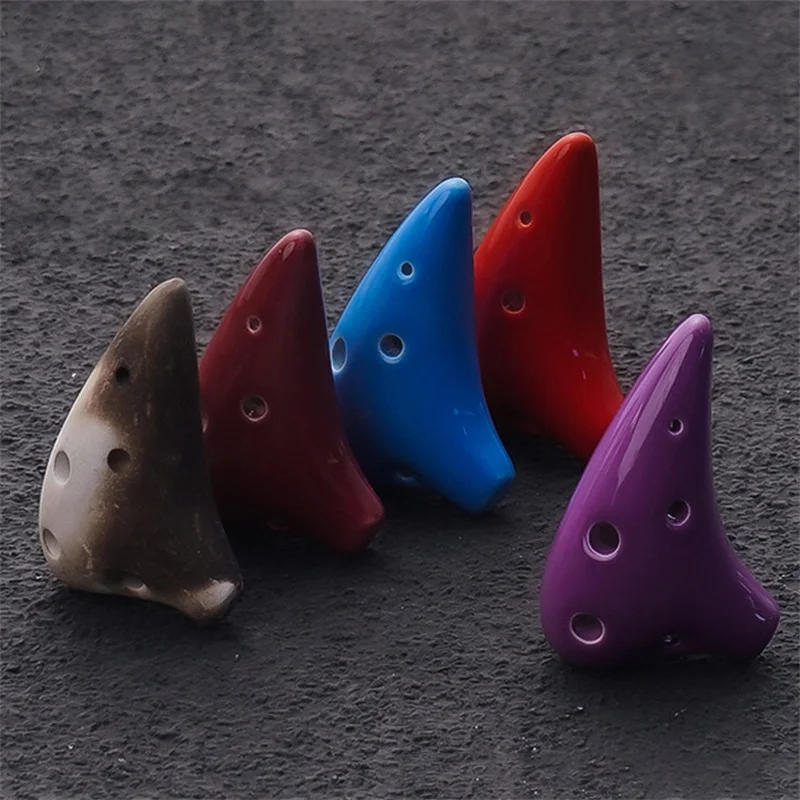 Description Picture 5 of itemTraditional 6 Hole Ceramic Ocarina C Tone Unbending Add Fun Colorful Music Lover Mini Ocarina With Lanyard For Child Beginner