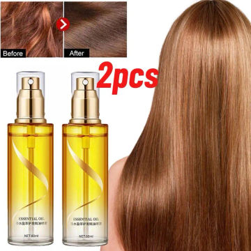 2pcs Hair Care Essential Oil Anti-frizz Growth Hairs Smooth Serum Fragrance Hair Oil Repair Essence Spray Aromatic Hair Care Oil