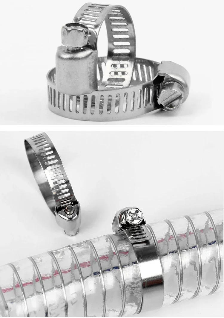 Description Picture 4 of item5Pcs 8mm ~ 120mm Stainless Steel Drive Hose Clamps Adjustable Tri Gear Worm Fuel Tube Water Pipe  Fixed Clip Spring Cramps