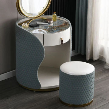 Bedroom Luxury Dressing Table Drawer Led Lights Home Dressing Table European Stool Tocador De Maquillaje Decoración Interior