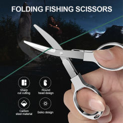 Folding Scissors Safe Portable Keychain Trip Scissors Cutter, Safety Portable Travel Trip Scissors Used for Home Office Fishing