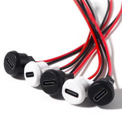 1-10pcs Type-C Female 2 Pin USB Type C Connector Female Socket Waterproof Jack Fast Charging Port 3A USB-C Charger Plug Socket