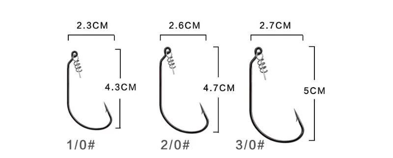 Description Picture 5 of item50pcs Weighted Wide Swimbait Hooks KitWeighted Fishing Hooks with Twist Lock Weighted WormHooks for Soft Worm Bass Fishing Hooks