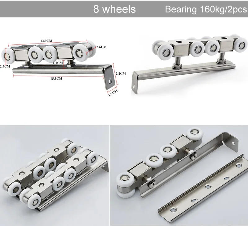 Description Picture 6 of item304 stainless steel hardware Slide Doors pulley,hanger roller,hanging rail wheels,High load-bearing,Sliding door track