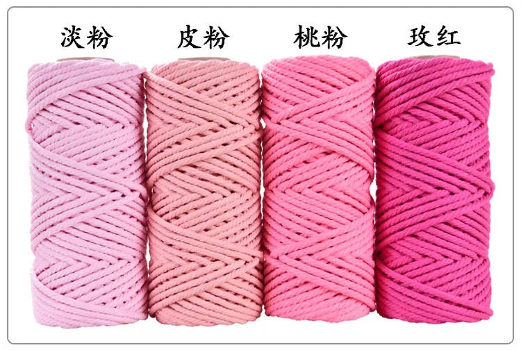 Description Picture 4 of itemMacrame Cotton Cord 5mmx50m Boho Macrame Rope 3 Twisted for Wall Hanging Hangers Crafts Gift Wrapping Wedding Decor
